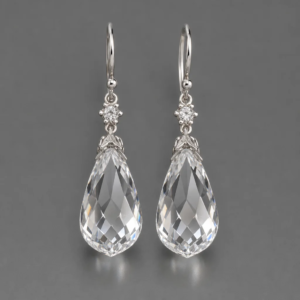 Crystal Drop Earrings with Gold Chain