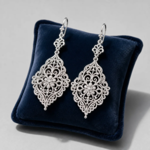 Rose Gold Filigree Bridal Earrings